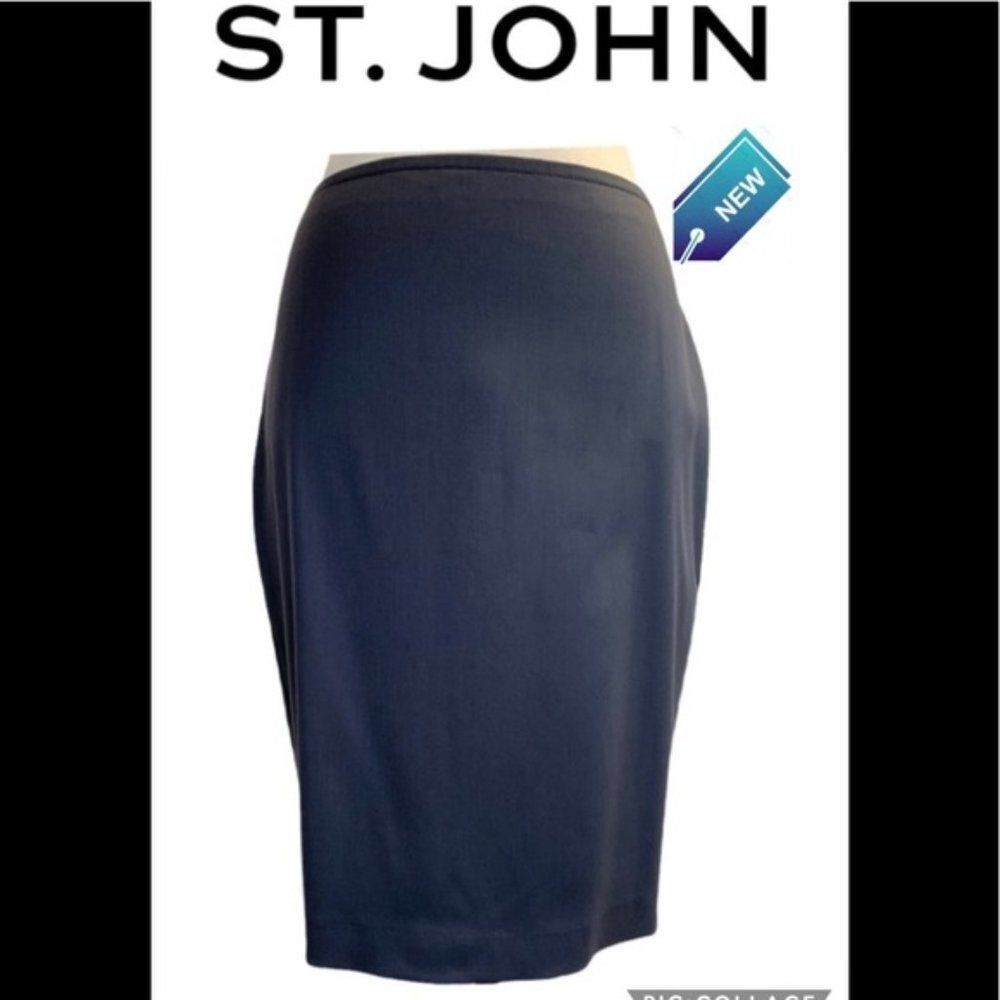 ST.JOHN Holt Renfrew gray silk skirt size 6 NWT